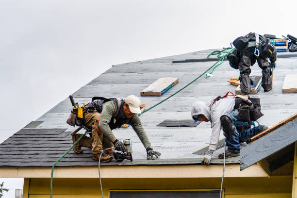 Professional Gutter Installation technician working in Beaumont, KY